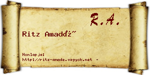 Ritz Amadé névjegykártya